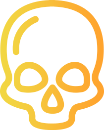 icon of skull that is reprsenting danger